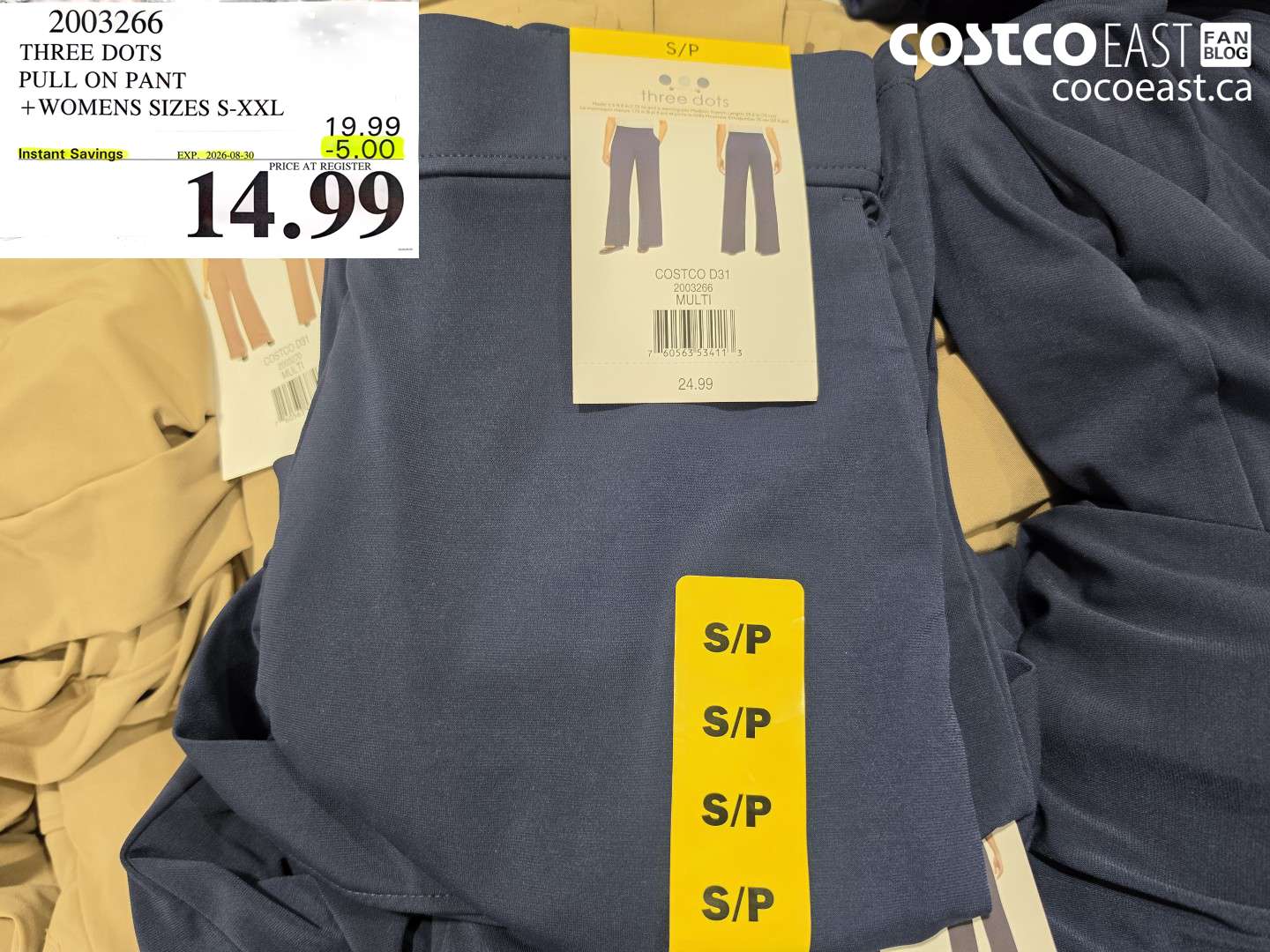 2003266 THREE DOTS PULL ON PANT + WOMENS SIZES S-XXL ($5.00 INSTANT SAVINGS EXPIRES ON 2026-08-30) $14.99