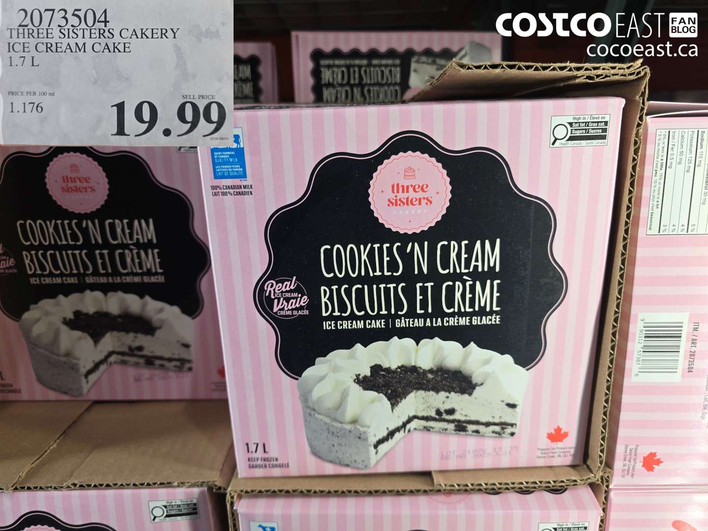 2073504 THREE SISTERS CAKERY ICE CREAM CAKE 1.7 L $19.99