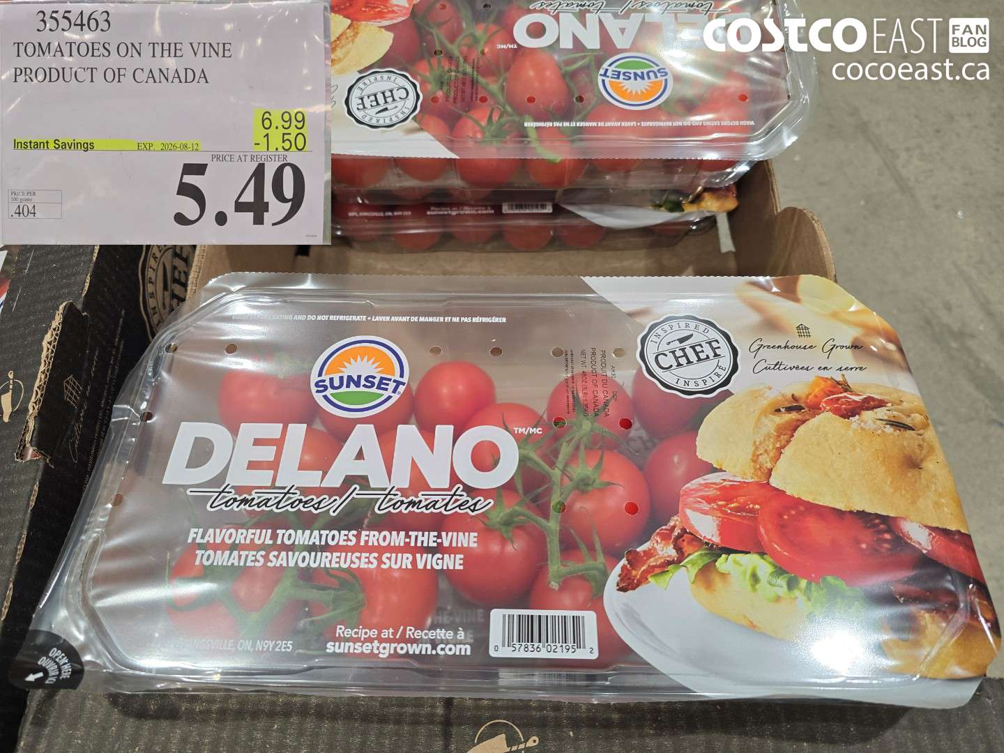 355463 TOMATOES ON THE VINE PRODUCT OF CANADA ($1.50 INSTANT SAVINGS EXPIRES ON 2026-08-12) $5.49