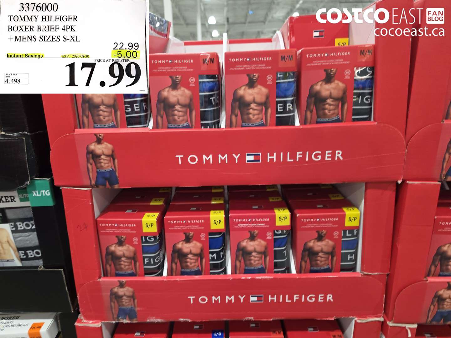 3376000 TOMMY HILFIGER BOXER BRIEF 4PK MENS SIZES S-XL ($5.00 INSTANT SAVINGS EXPIRES ON 2026-08-30) $17.99