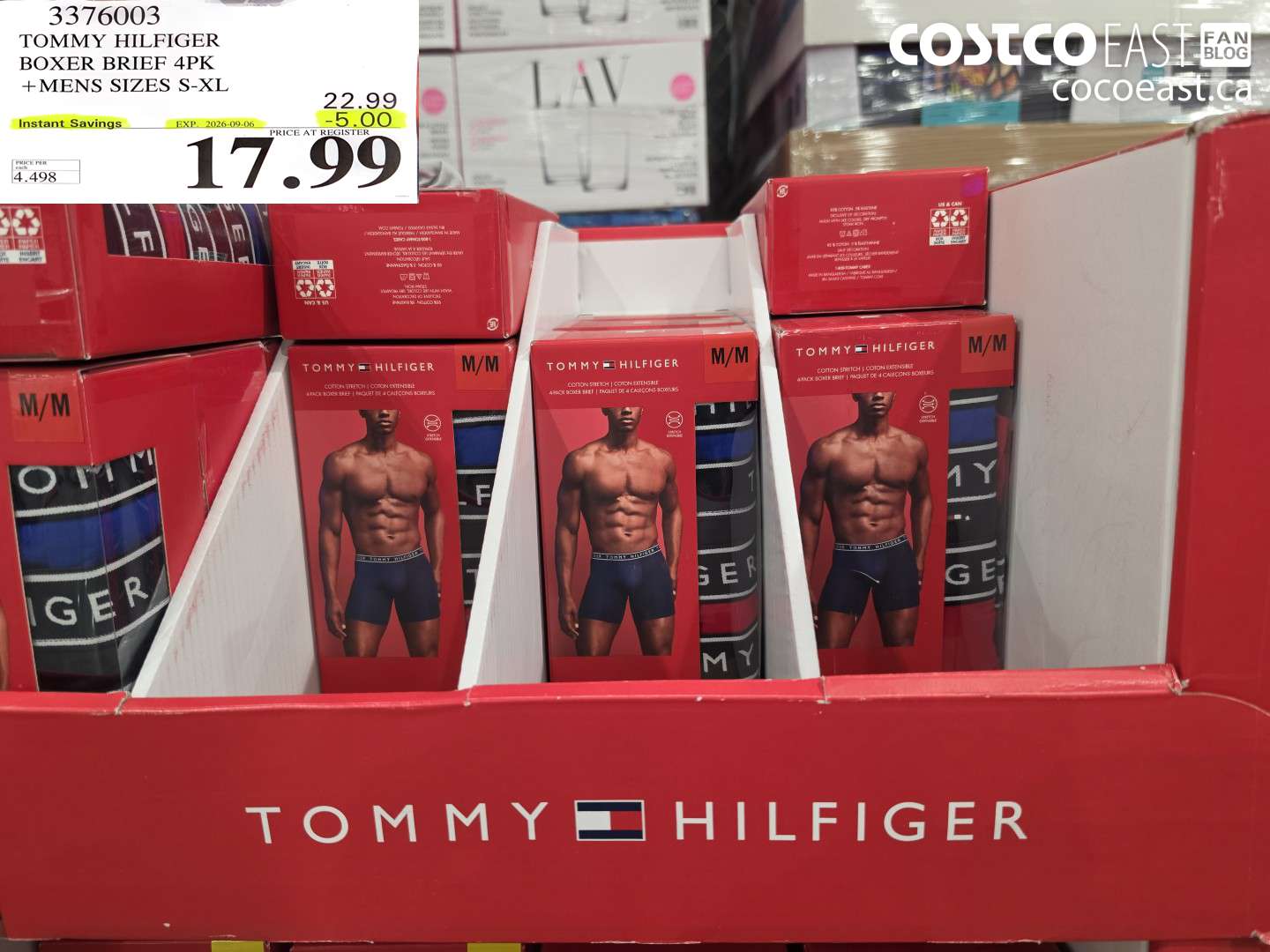 3376003 TOMMY HILFIGER BOXER BRIEF 4PK + MENS SIZES S-XL ($5.00 INSTANT SAVINGS EXPIRES ON 2026-09-06) $17.99