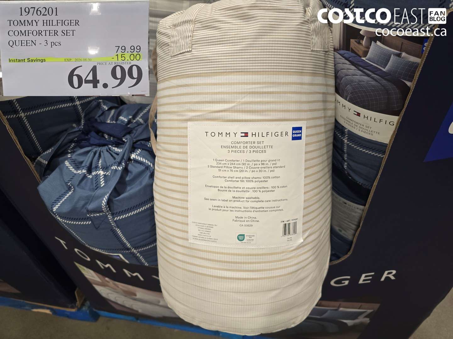 1976201 TOMMY HILFIGER COMFORTER SET QUEEN - 3 PCS ($15.00 INSTANT SAVINGS EXPIRES ON 2026-08-30) $64.99