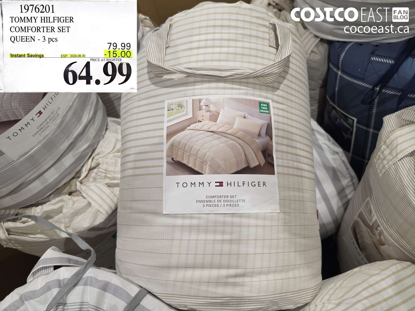 1976201 TOMMY HILFIGER COMFORTER SET QUEEN - 3 PCS ($15.00 INSTANT SAVINGS EXPIRES ON 2026-08-30) $64.99