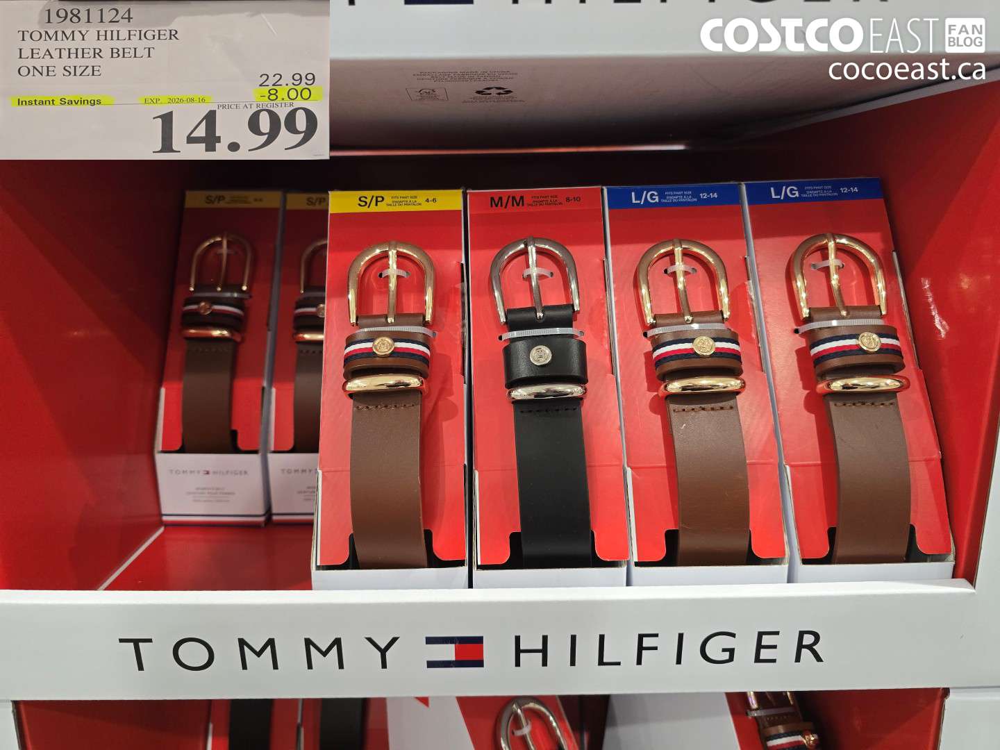 1981124 TOMMY HILFIGER LEATHER BELT ONE SIZE ($8.00 INSTANT SAVINGS EXPIRES ON 2026-08-16) $14.99