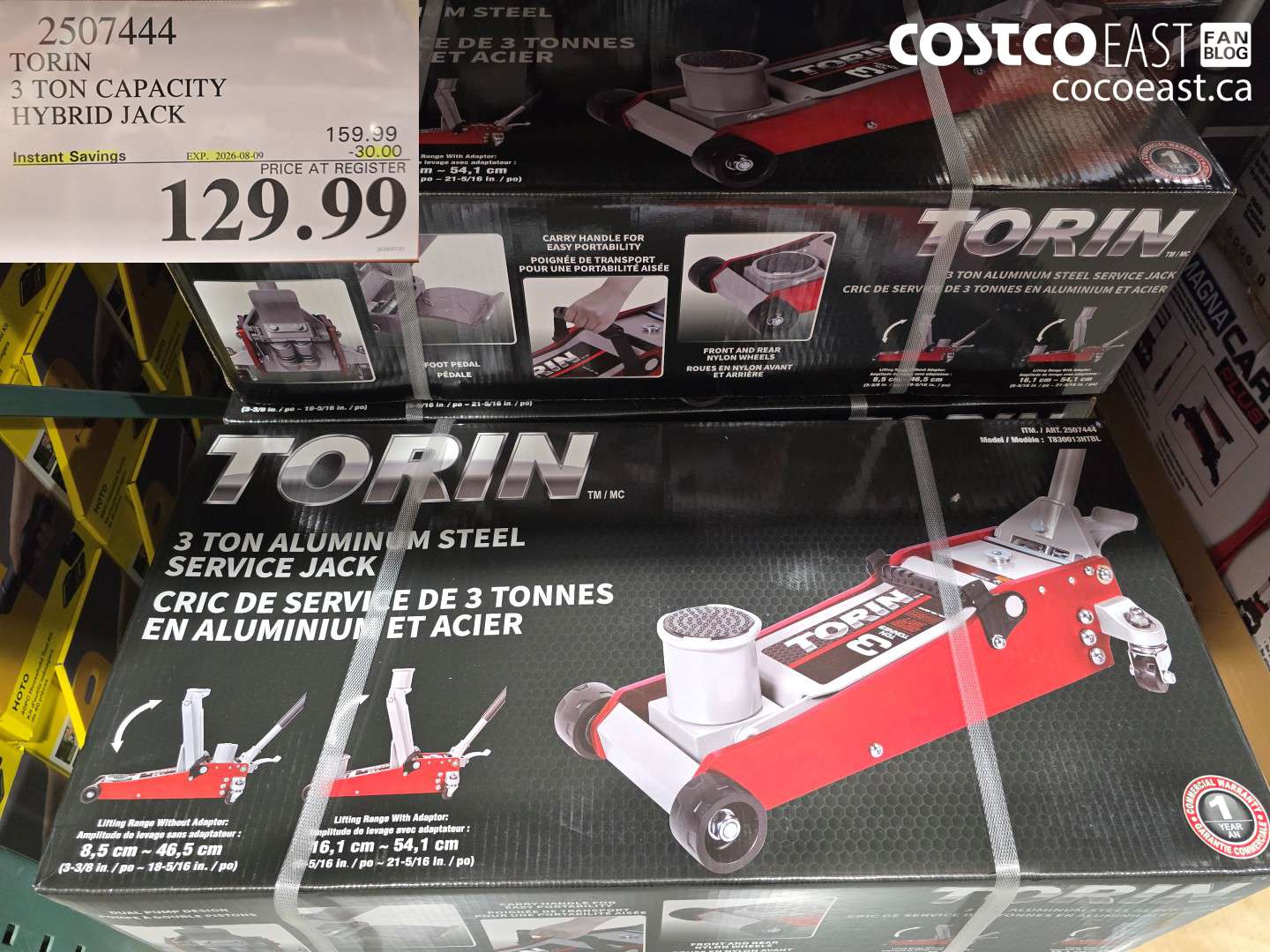 2507444 TORIN 3 TON CAPACITY HYBRID JACK ($30.00 INSTANT SAVINGS EXPIRES ON 2026-08-09) $129.99