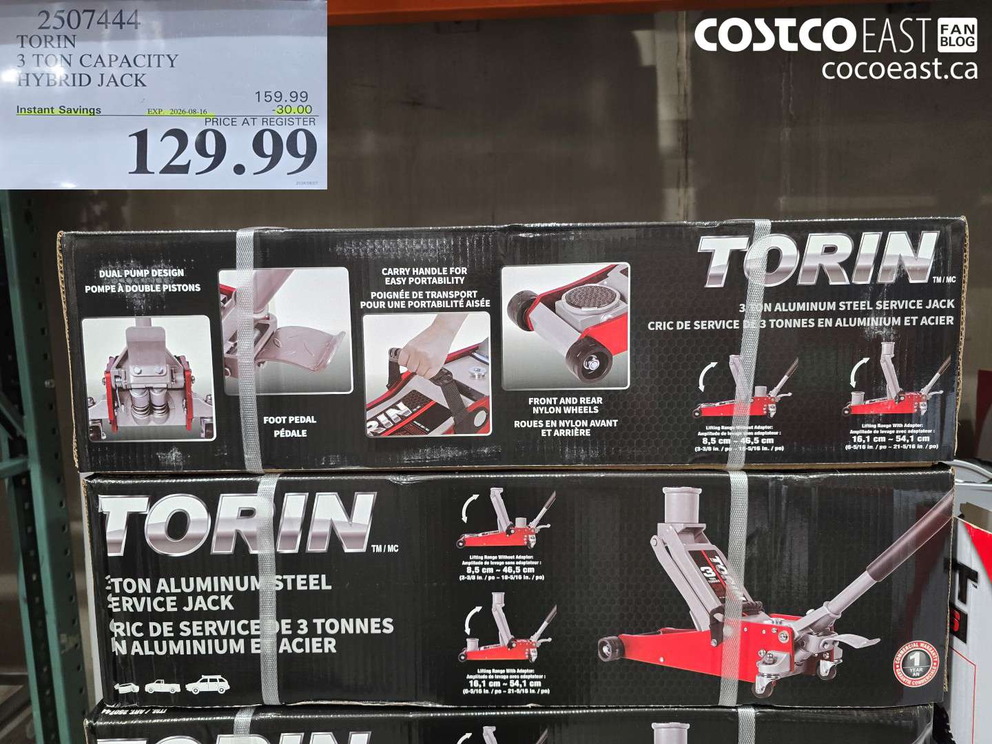 2507444 TORIN 3 TON CAPACITY HYBRID JACK ($30.00 INSTANT SAVINGS EXPIRES ON 2026-08-16) $129.99