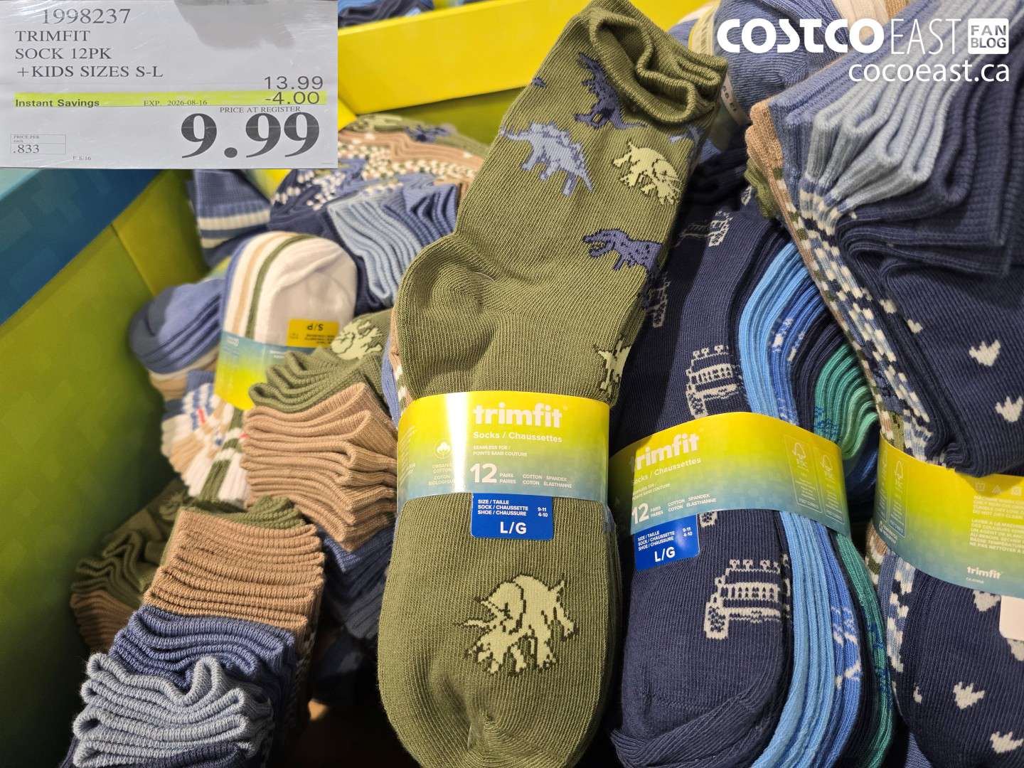 1998237 TRIMFIT SOCK 12PK + KIDS SIZES S-L ($4.00 INSTANT SAVINGS EXPIRES ON 2026-08-16) $9.99