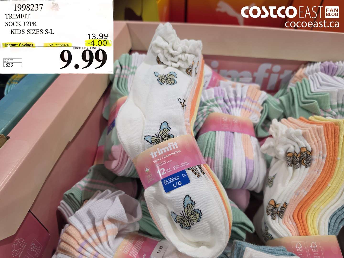 1998237 TRIMFIT SOCK 12PK + KIDS SIZES S-L ($4.00 INSTANT SAVINGS EXPIRES ON 2026-08-30) $9.99