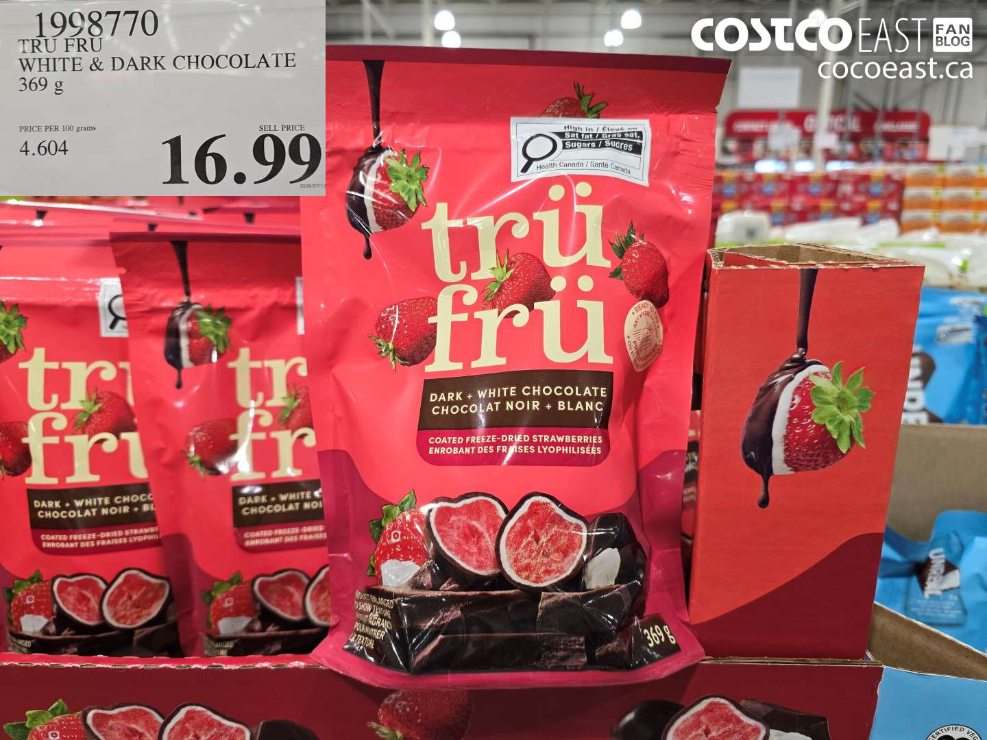 1998770 TRU FRU WHITE & DARK CHOCOLATE 369 G $16.99