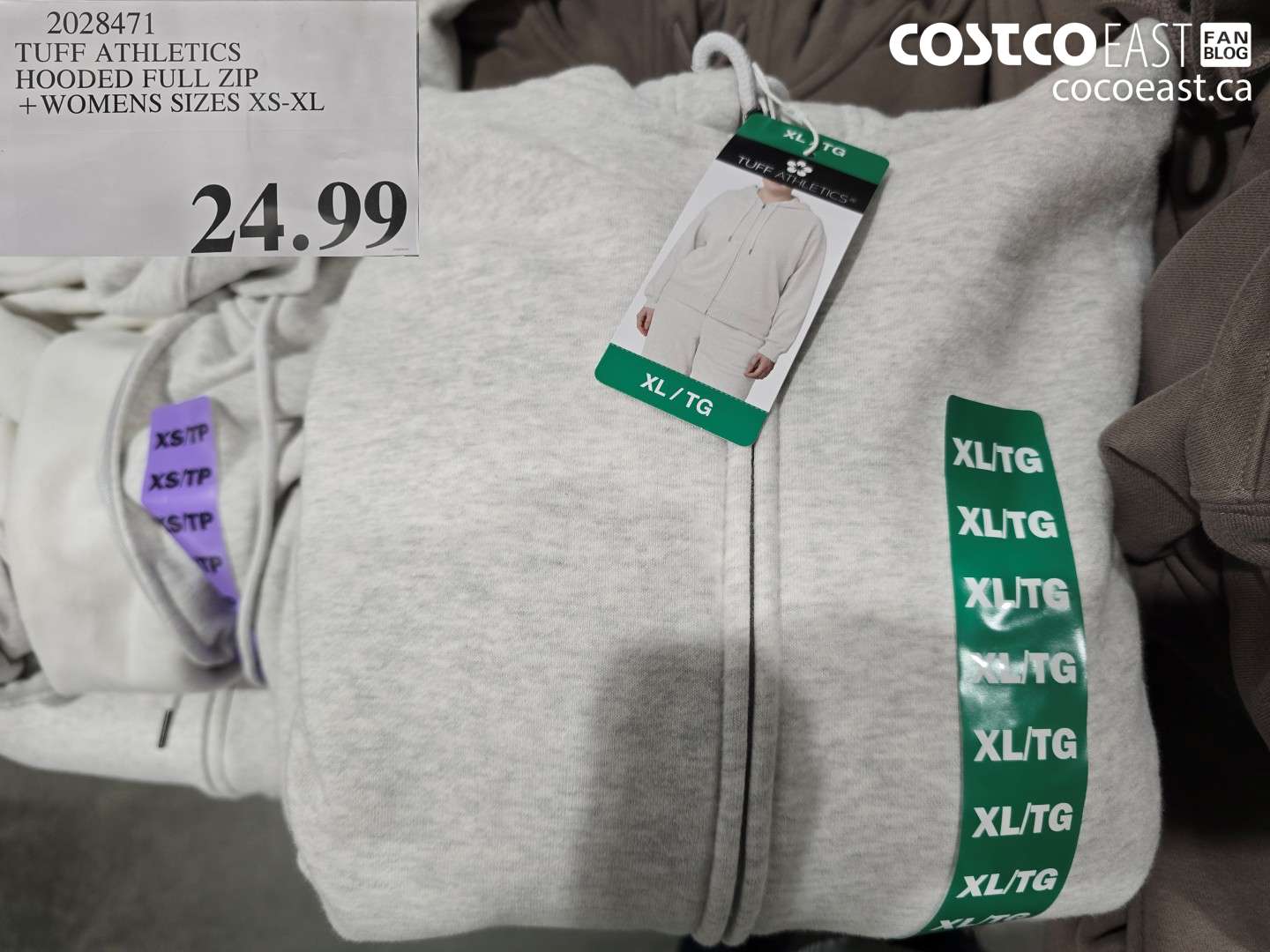 2028471 TUFF ATHLETICS HOODED FULL ZIP WOMENS SIZES XS-XL $24.99