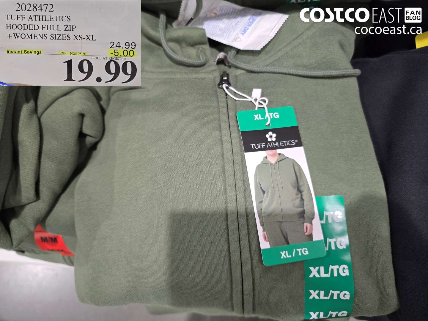 2028472 TUFF ATHLETICS HOODED FULL ZIP +WOMENS SIZES XS-XL ($5.00 INSTANT SAVINGS EXPIRES ON 2026-08-30) $19.99