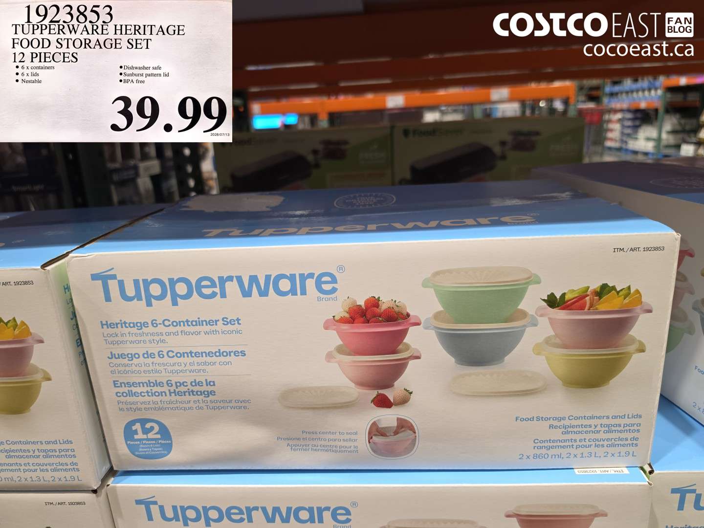 1923853 TUPPERWARE HERITAGE FOOD STORAGE SET 12 PIECES $39.99