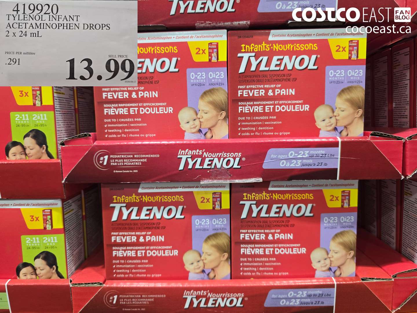 419920 TYLENOL INFANT ACETAMINOPHEN DROPS 2 X 24 ML $13.99