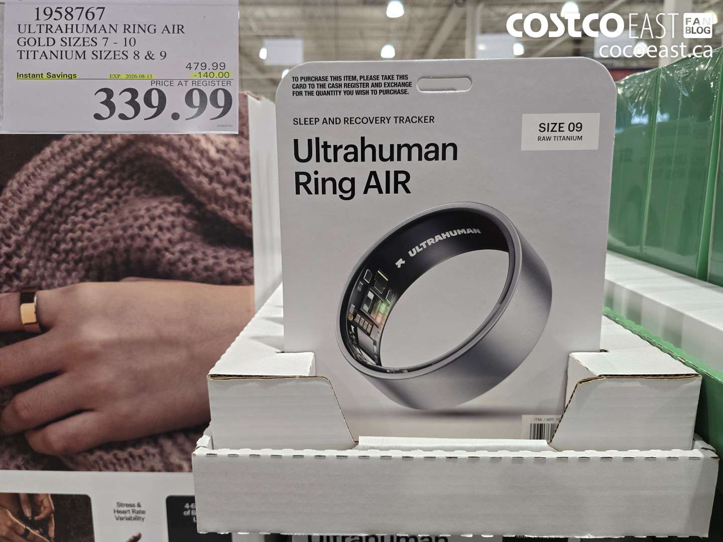 1958767 ULTRAHUMAN RING AIR GOLD SIZES 7 - 10 TITANIUM SIZES 8 & 9 ($140.00 INSTANT SAVINGS EXPIRES ON 2026-08-13) $339.99