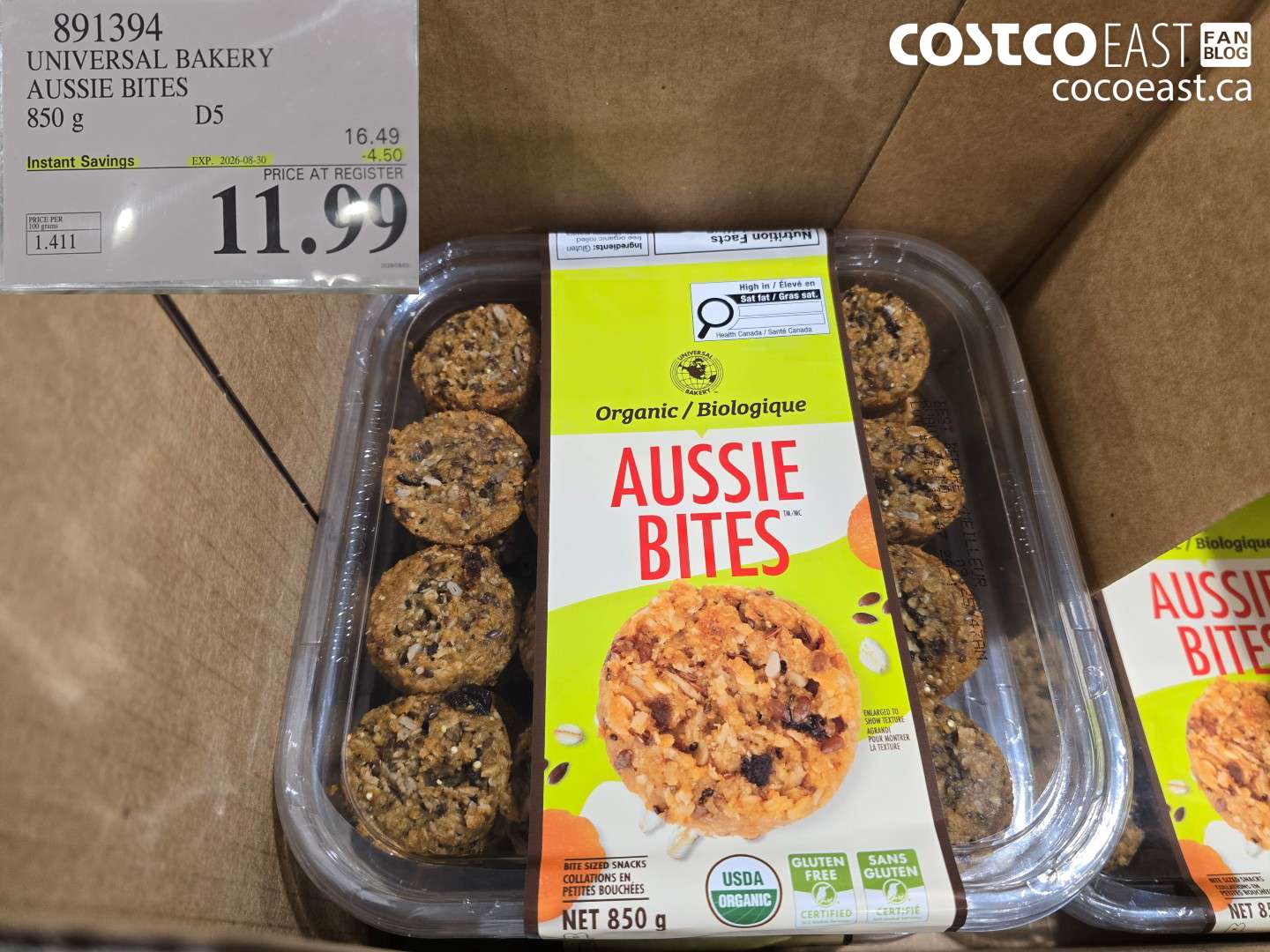 891394 UNIVERSAL BAKERY AUSSIE BITES 850 G ($4.50 INSTANT SAVINGS EXPIRES ON 2026-08-30) $11.99