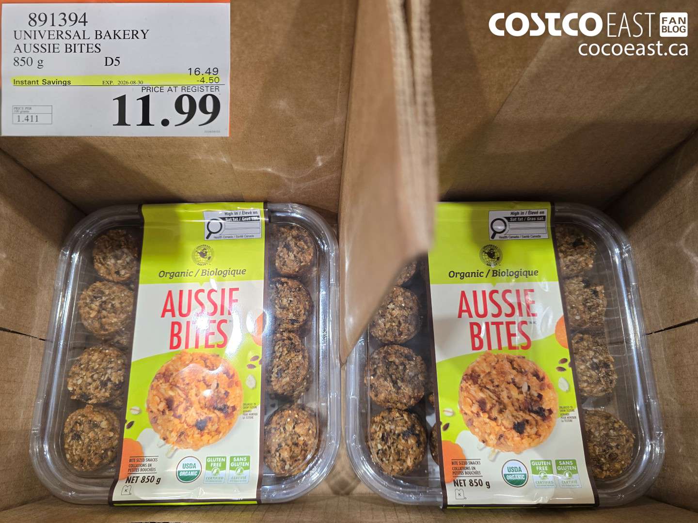 891394 UNIVERSAL BAKERY AUSSIE BITES 850 G ($4.50 INSTANT SAVINGS EXPIRES ON 2026-08-30) $11.99