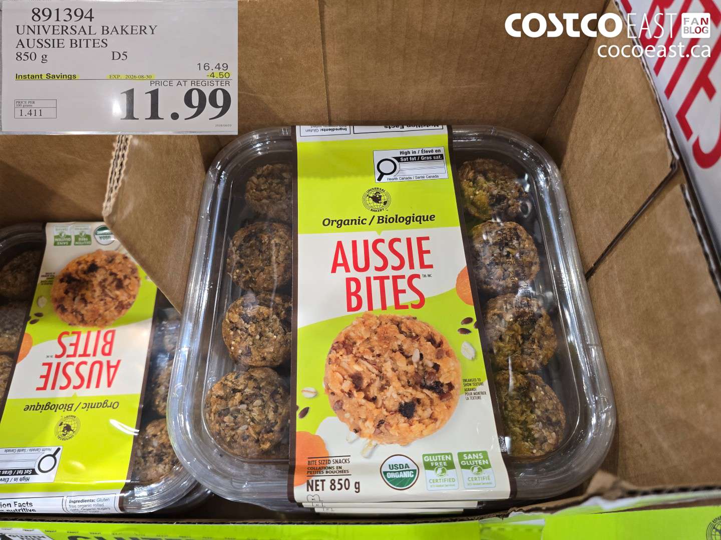 891394 UNIVERSAL BAKERY AUSSIE BITES 850 G ($4.50 INSTANT SAVINGS EXPIRES ON 2026-08-30) $11.99