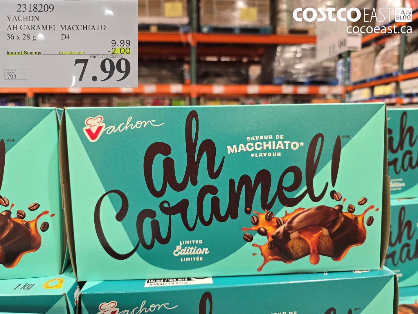 2318209 VACHON AH CARAMEL MACCHIATO 36 X 28 G ($2.00 INSTANT SAVINGS EXPIRES ON 2026-08-19) $7.99