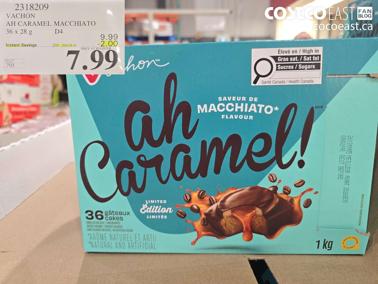 2318209 VACHON AH CARAMEL MACCHIATO 36 X 28 G ($2.00 INSTANT SAVINGS EXPIRES ON 2026-08-19) $7.99