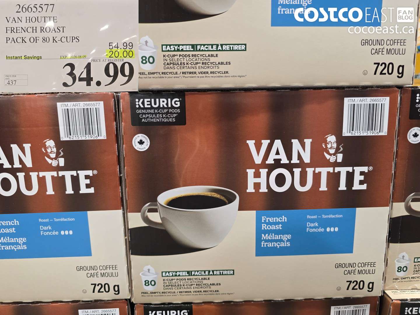 2665577 VAN HOUTTE FRENCH ROAST PACK OF 80 K-CUPS ($20.00 INSTANT SAVINGS EXPIRES ON 2026-08-09) $34.99