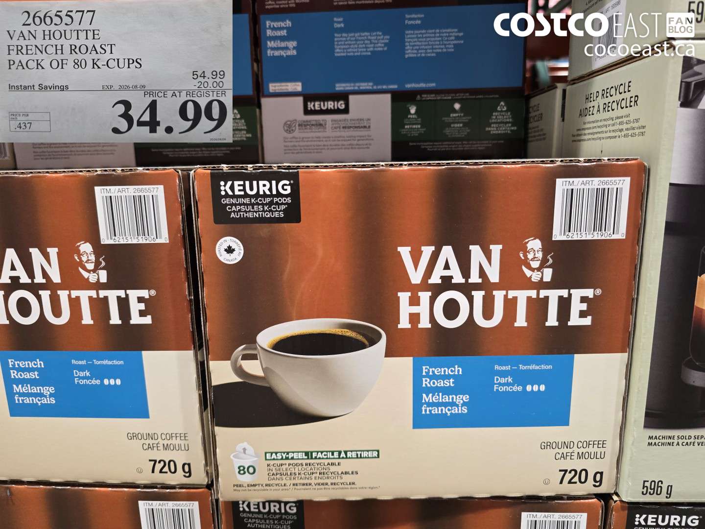 2665577 VAN HOUTTE FRENCH ROAST PACK OF 80 K-CUPS ($20.00 INSTANT SAVINGS EXPIRES ON 2026-08-09) $34.99