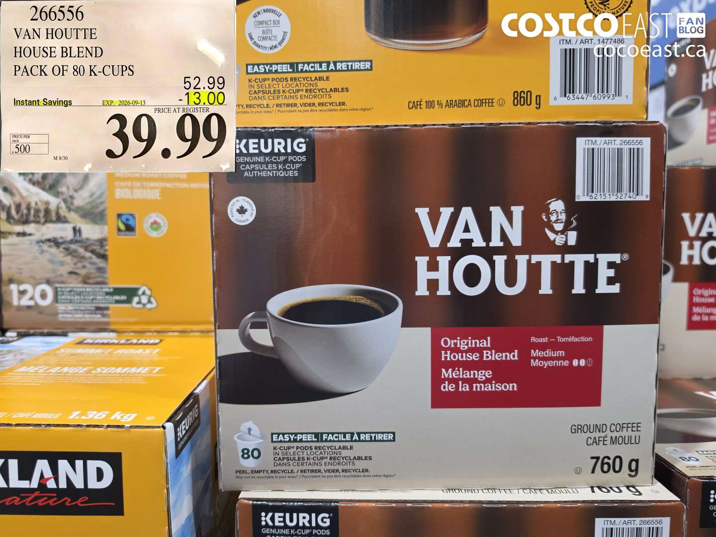 266556 VAN HOUTTE HOUSE BLEND PACK OF 80 K-CUPS ($13.00 INSTANT SAVINGS EXPIRES ON 2026-09-13) $39.99