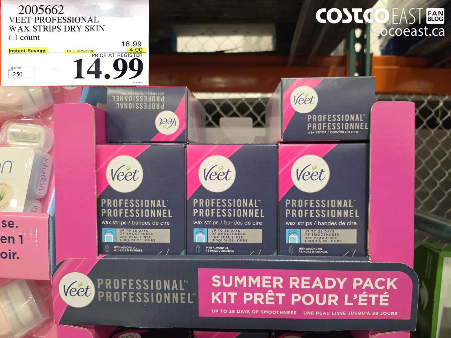 2005662 VEET PROFESSIONAL WAX STRIPS DRY SKIN 60 COUNT ($4.00 INSTANT SAVINGS EXPIRES ON 2026-08-30) $14.99
