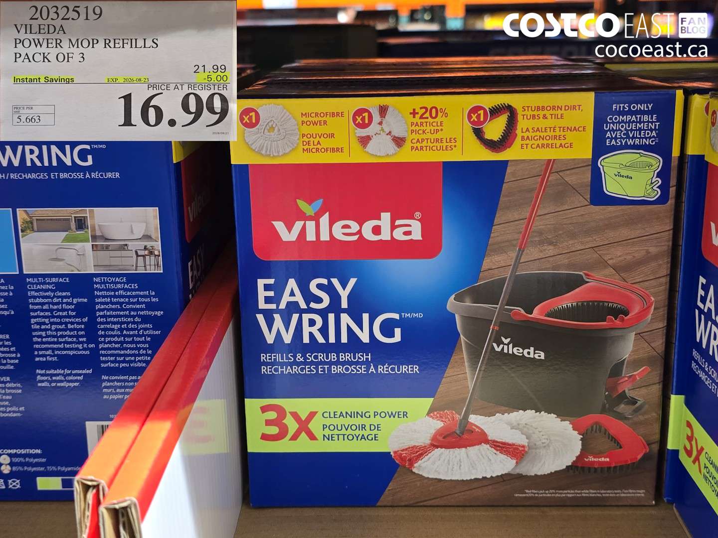 2032519 VILEDA POWER MOP REFILLS PACK OF 3 ($5.00 INSTANT SAVINGS EXPIRES ON 2026-08-23) $16.99