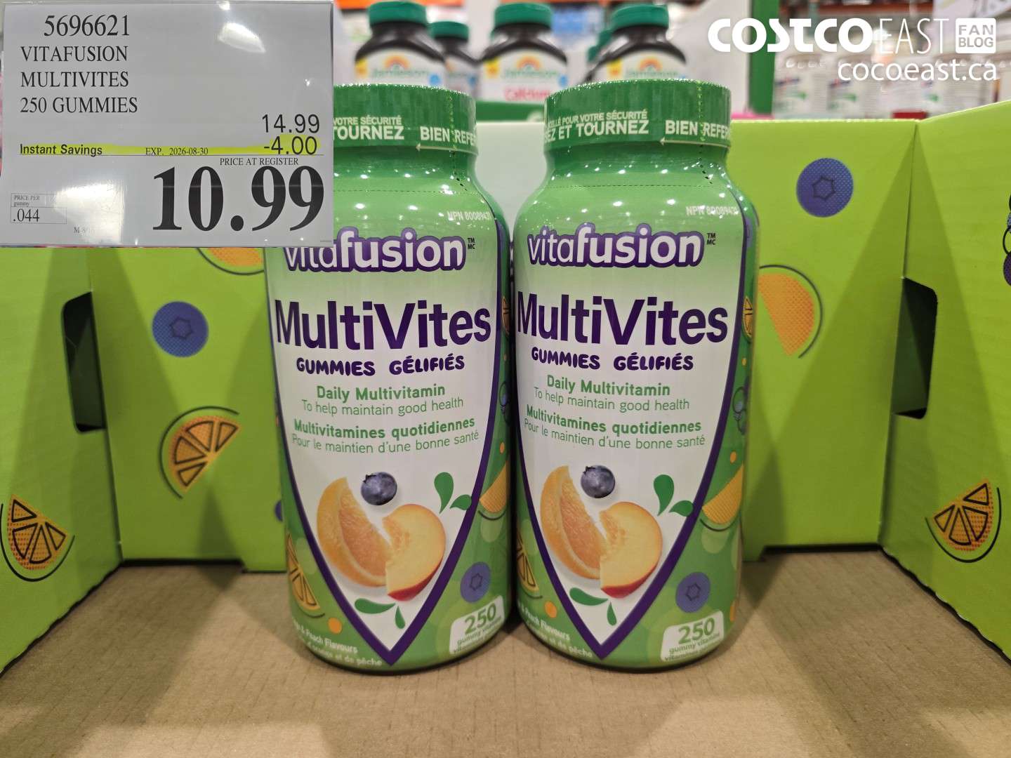 5696621 VITAFUSION MULTIVITES 250 GUMMIES ($4.00 INSTANT SAVINGS EXPIRES ON 2026-08-30) $10.99