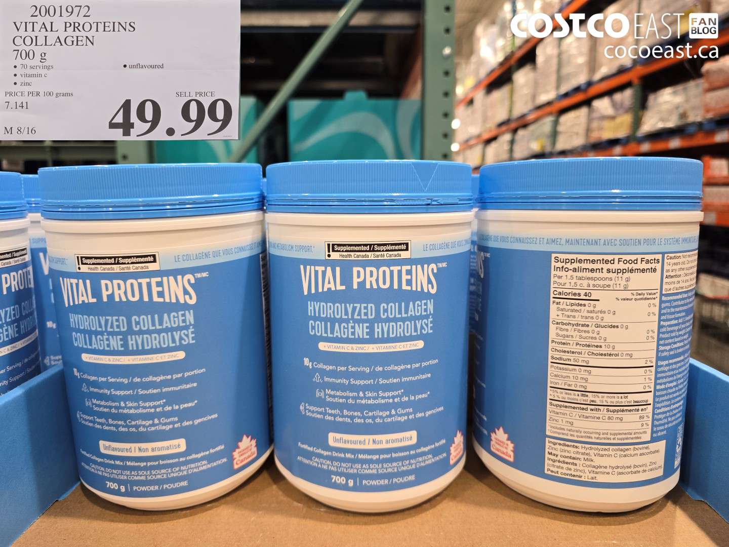 2001972 VITAL PROTEINS COLLAGEN 700 G $49.99