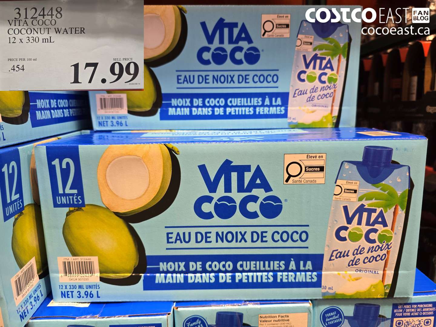 312448 VITA COCO COCONUT WATER 12 X 330 ML $17.99