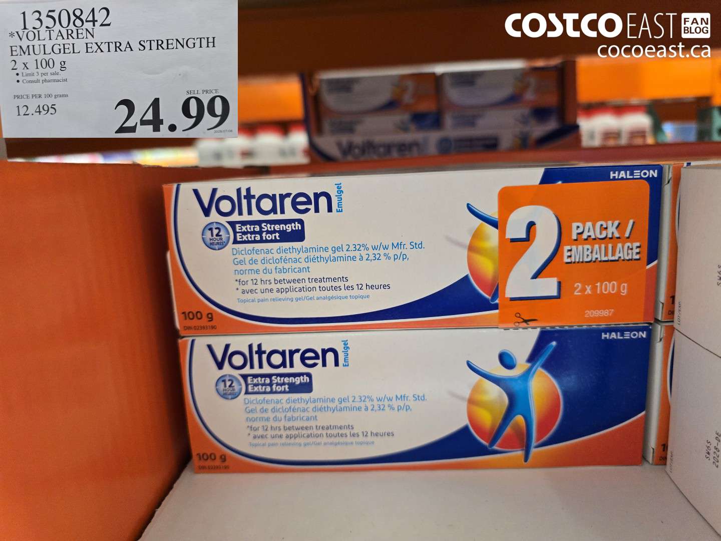1350842 VOLTAREN EMULGEL EXTRA STRENGTH 2 X 100 G $24.99