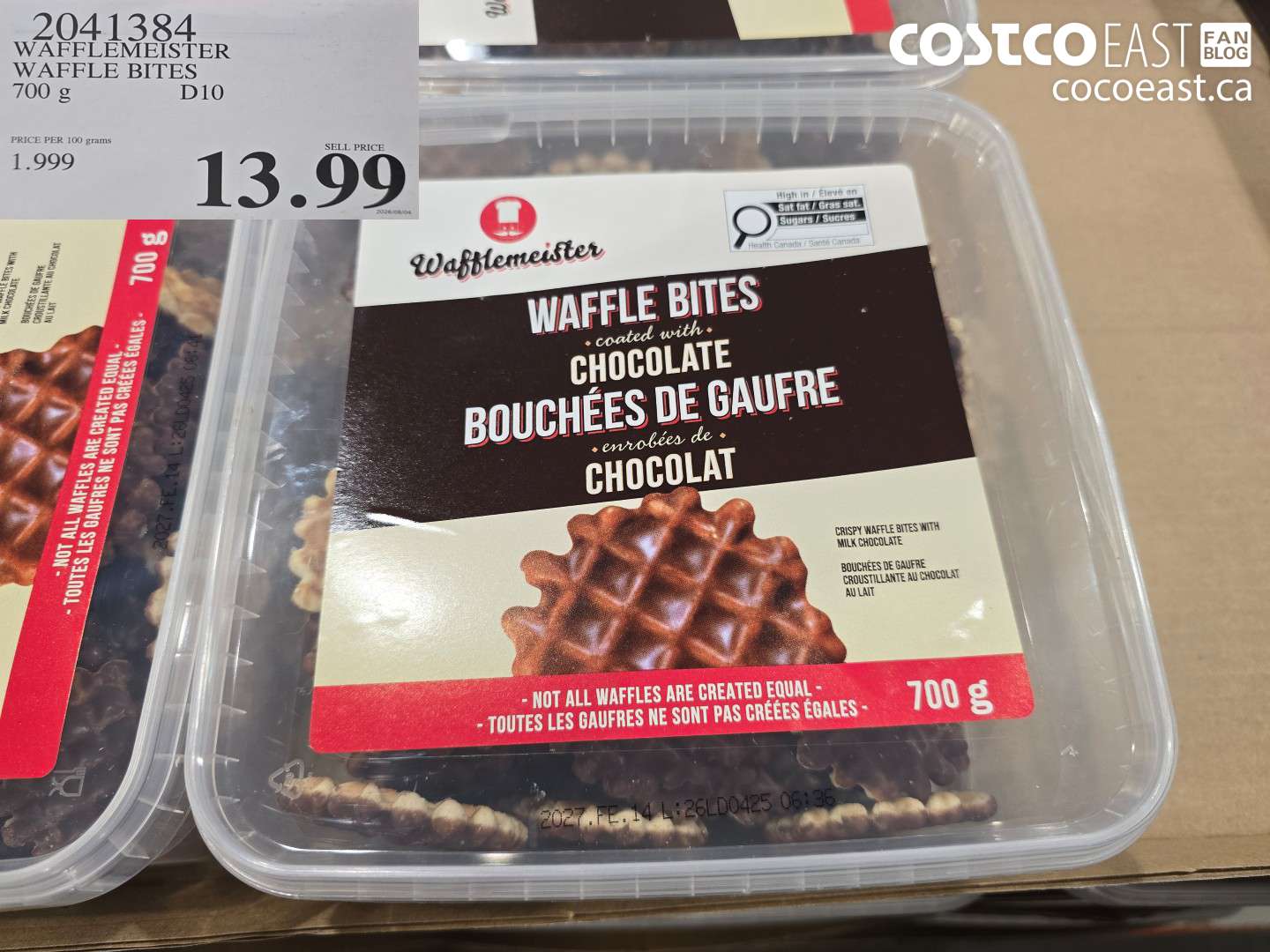 2041384 WAFFLEMEISTER WAFFLE BITES 700 G $13.99