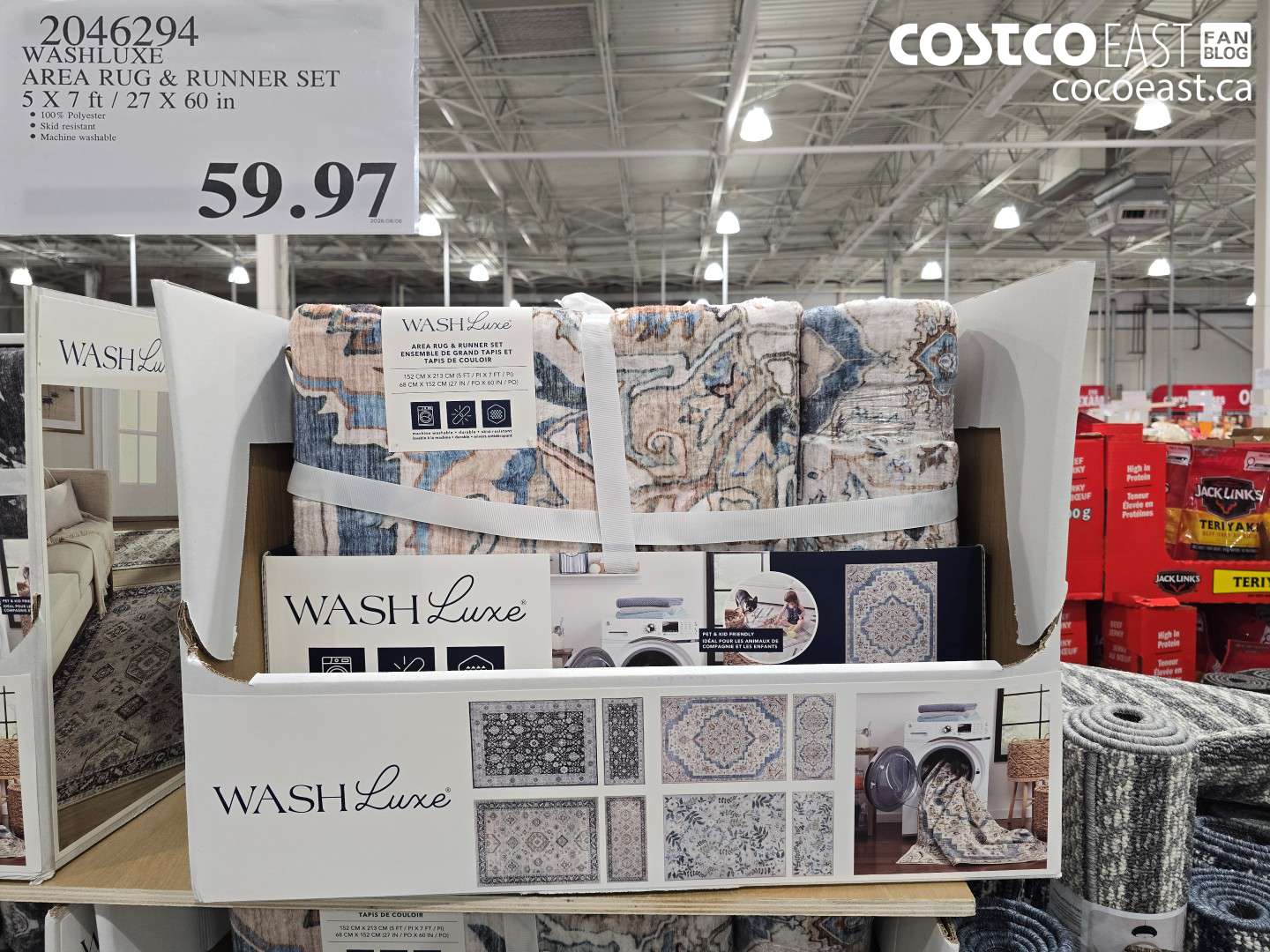 2046294 WASHLUXE AREA RUG & RUNNER SET 5 X 7 FT / 27 X 60 IN $59.97