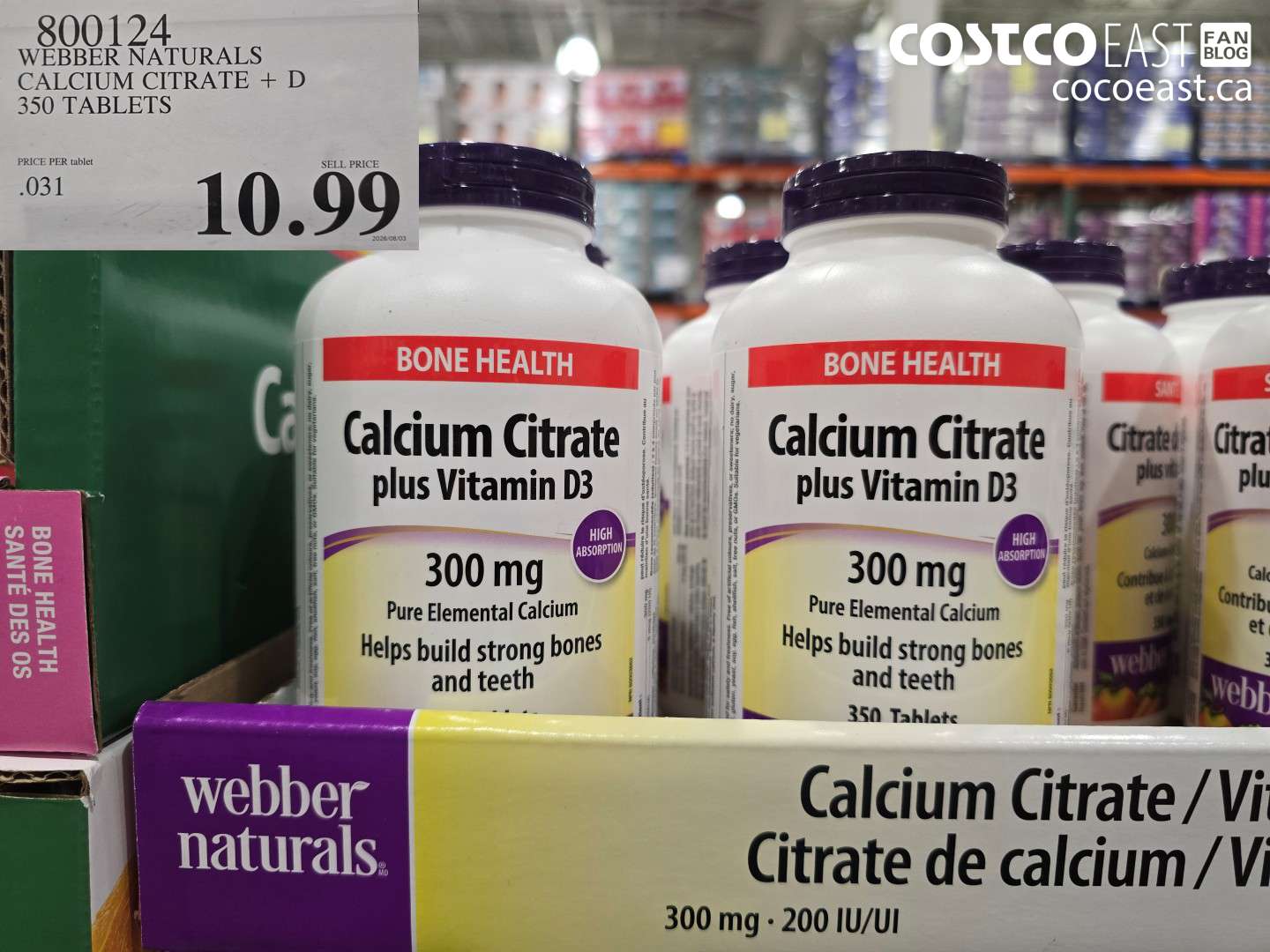 800124 WEBBER NATURALS CALCIUM CITRATE + D 350 TABLETS $10.99