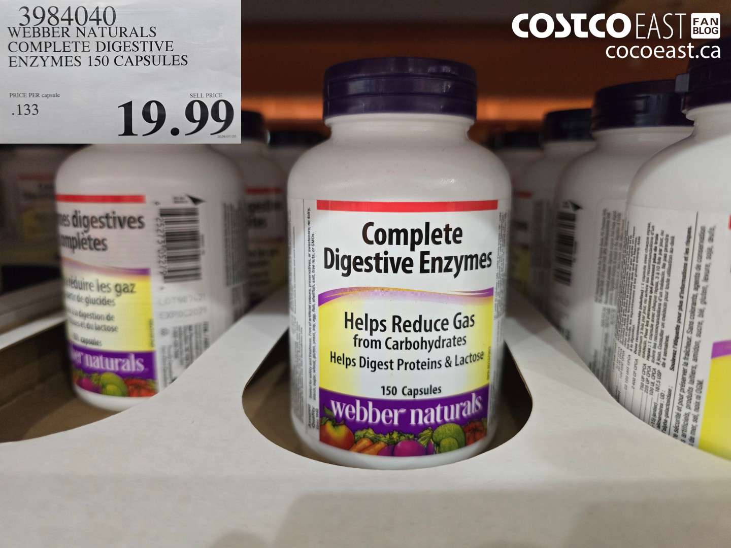 3984040 WEBBER NATURALS COMPLETE DIGESTIVE ENZYMES 150 CAPSULES $19.99