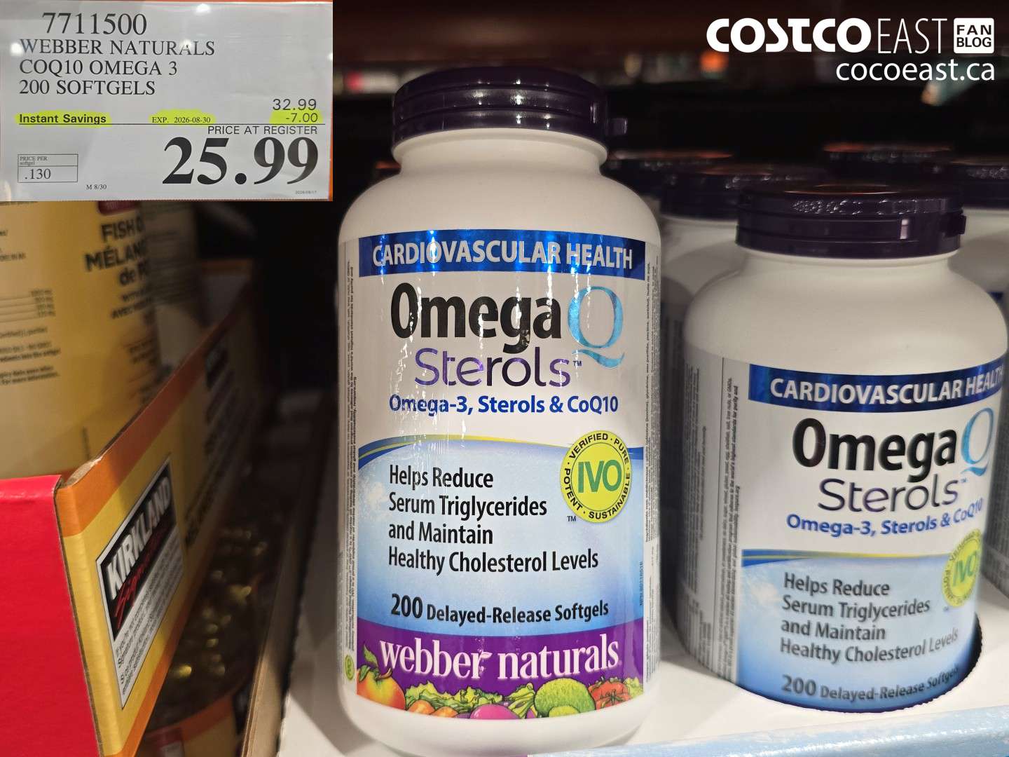 7711500 WEBBER NATURALS COQ10 OMEGA 3 200 SOFTGELS ($7.00 INSTANT SAVINGS EXPIRES ON 2026-08-30) $25.99