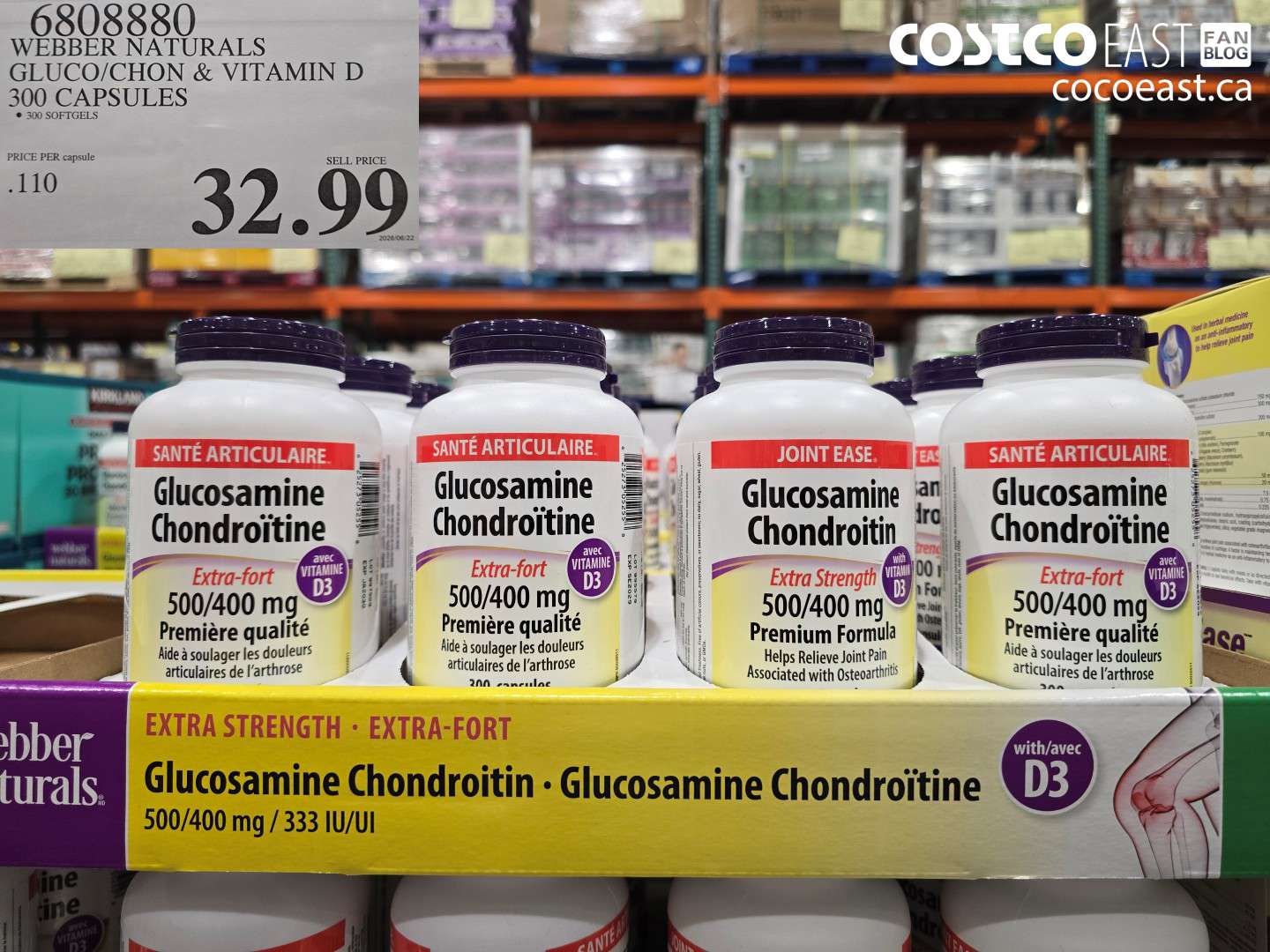 6808880 WEBBER NATURALS GLUCO/CHON & VITAMIN D 300 CAPSULES $32.99