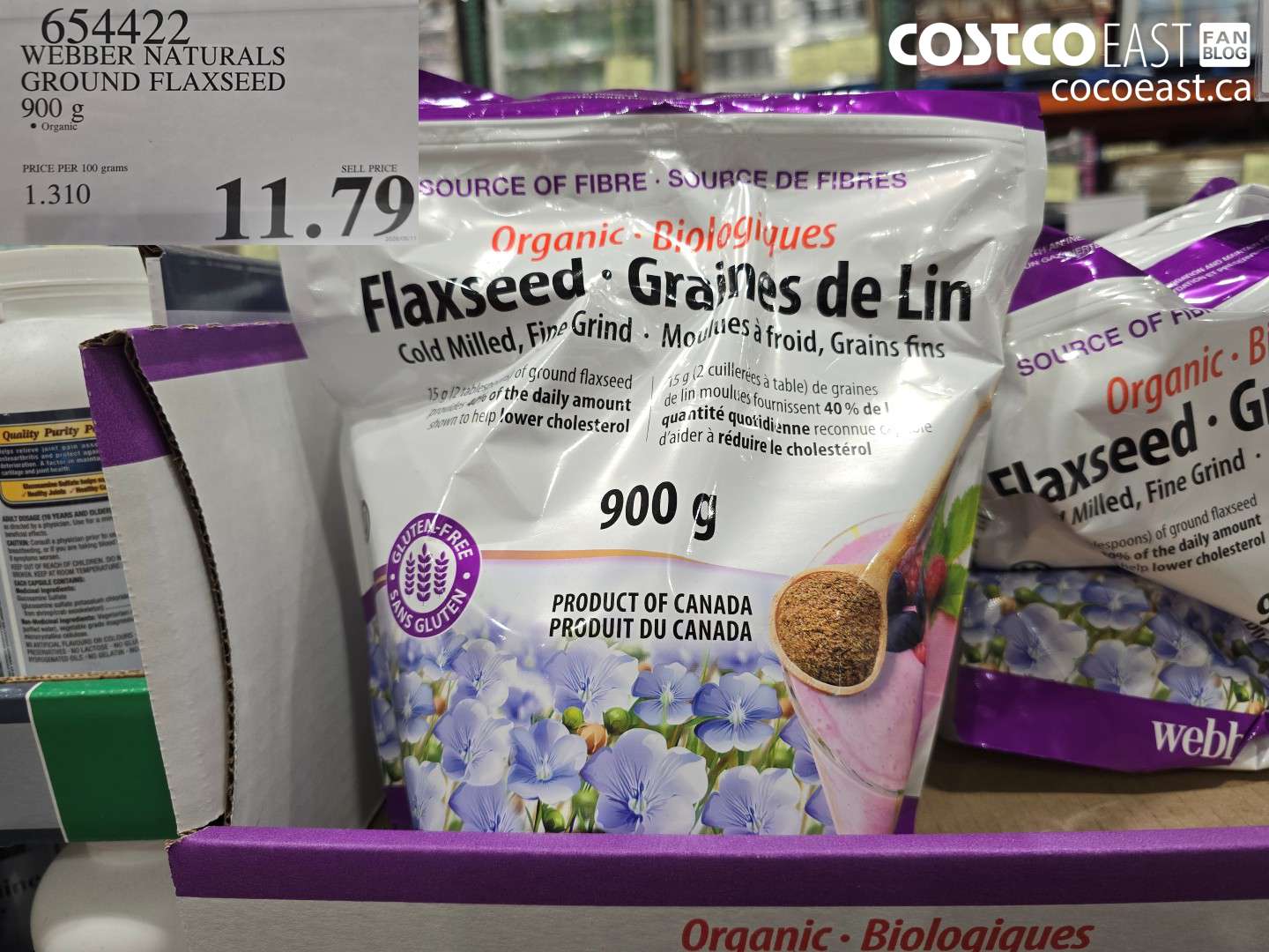 654422 WEBBER NATURALS GROUND FLAXSEED 900 G $11.79