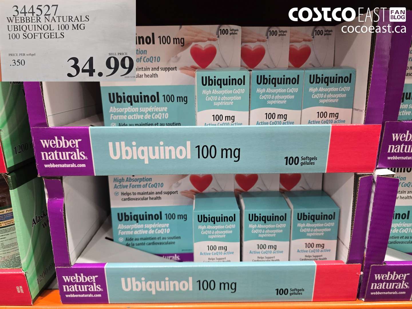 344527 WEBBER NATURALS UBIQUINOL 100 MG 100 SOFTGELS $34.99