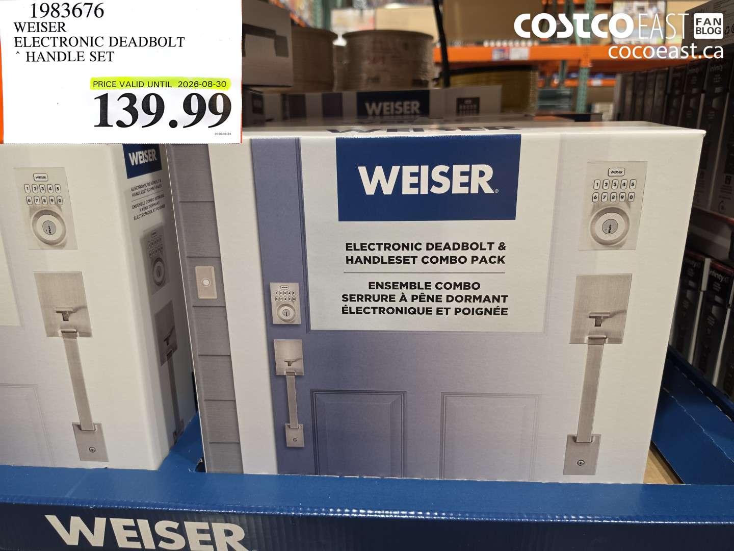 1983676 WEISER ELECTRONIC DEADBOLT HANDLE SET $139.99