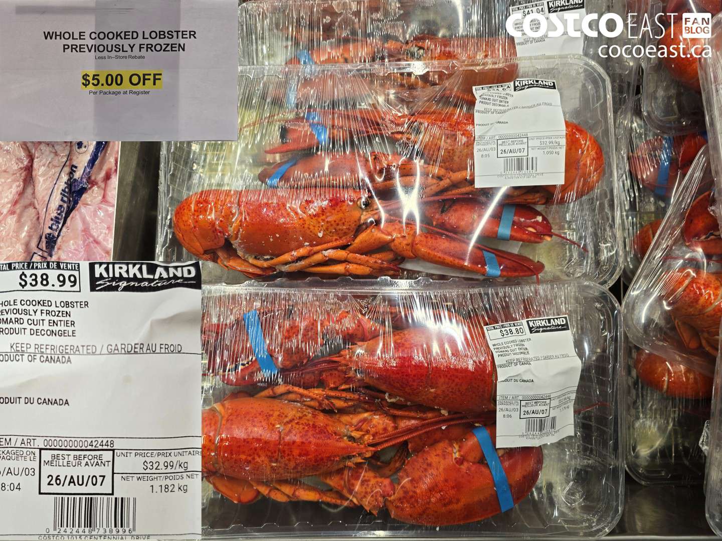 42448 WHOLE COOKED LOBSTER PREVIOUSLY FROZEN ($5.00 INSTANT SAVINGS)