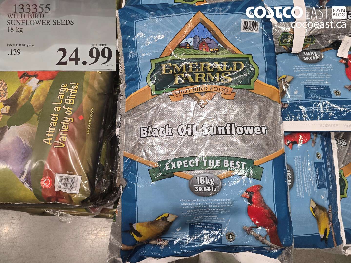 133355 WILD BIRD SUNFLOWER SEEDS 18 KG $24.99