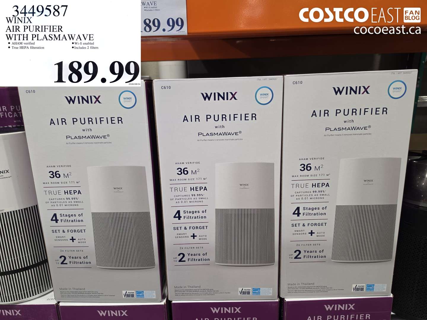 3449587 WINIX AIR PURIFIER WITH PLASMAWAVE $189.99
