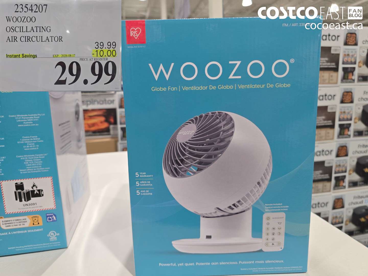 2354207 WOOZOO OSCILLATING AIR CIRCULATOR ($10.00 INSTANT SAVINGS EXPIRES ON 2026-08-17) $29.99