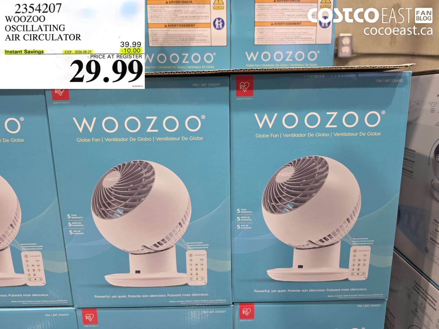2354207 WOOZOO OSCILLATING AIR CIRCULATOR ($10.00 INSTANT SAVINGS EXPIRES ON 2026-08-23) $29.99