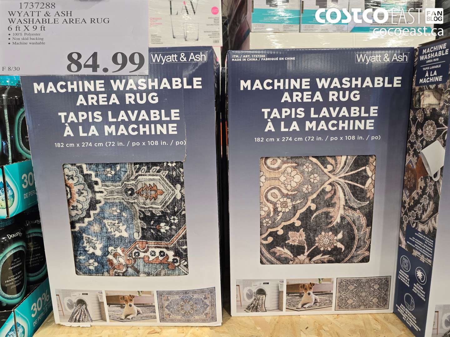 1737288 WYATT & ASH WASHABLE AREA RUG 6 FT X 9 FT $84.99