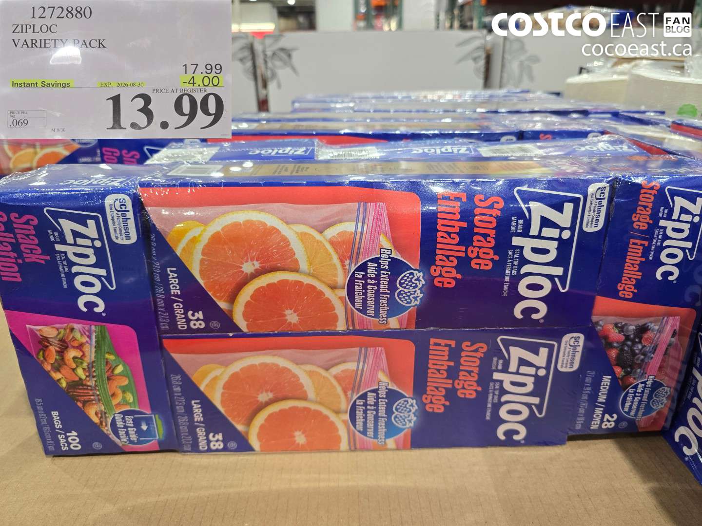 1272880 ZIPLOC VARIETY PACK ($4.00 INSTANT SAVINGS EXPIRES ON 2026-08-30) $13.99