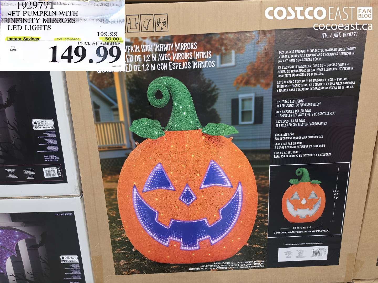 1929771 4FT PUMPKIN WITH INFINITY MIRRORS LED LIGHTS ($50.00 INSTANT SAVINGS EXPIRES ON 2026-09-20) $149.99