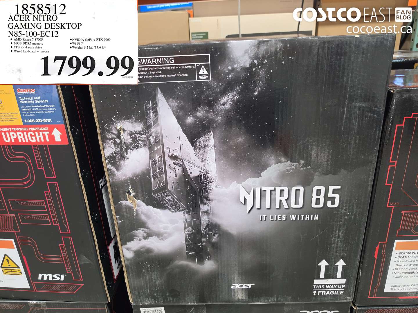 1858512 ACER NITRO GAMING DESKTOP N85-100-EC12 $1799.99